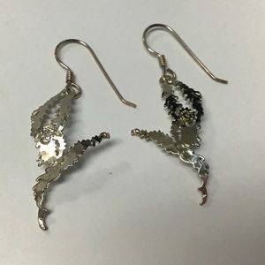 NWT Wild Bryde monkey dangle leg wire pierced earrings rhodium plated